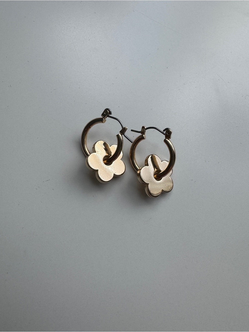 GAP Gold-tone Hoop Earrings with Flower Charms